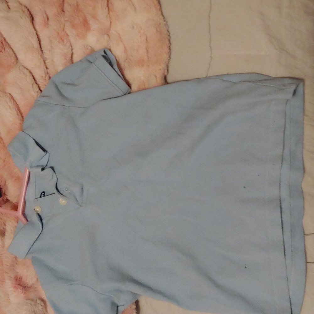 ××S Baby Blue Collared Crop Top